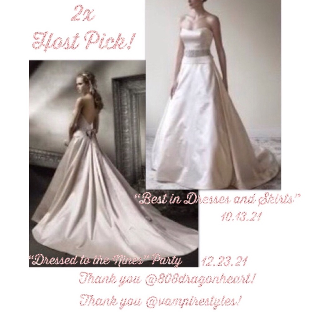๐2x Host Pick!๐ Lazaro silk wedding gown LZ3761 w/beaded sash belt - Picture 6 of 16
